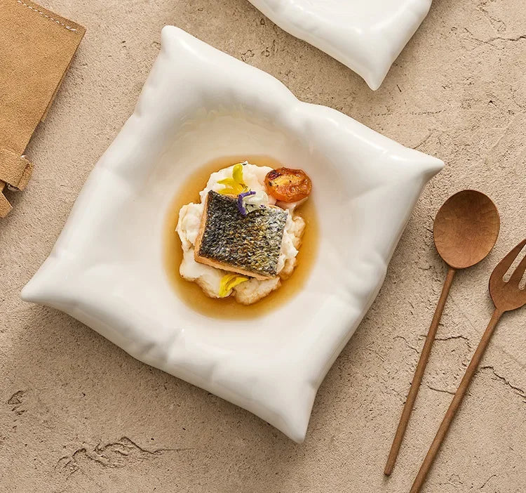 Dehua Ceramic Plates Dishes Creative Hotel Restaurant Tableware