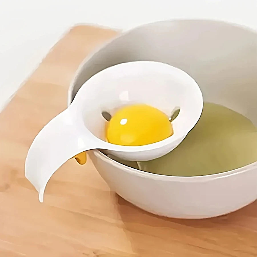 1pc Egg Yolk Separator Divider Rack White Plastic