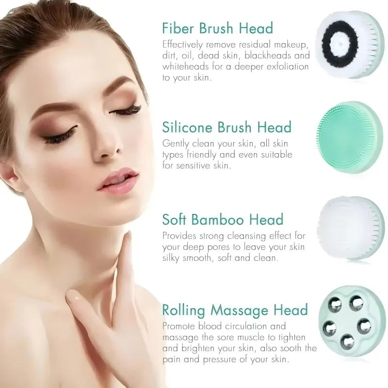 In Electric Facial Cleansing Brush Waterproof Ipx7 Face