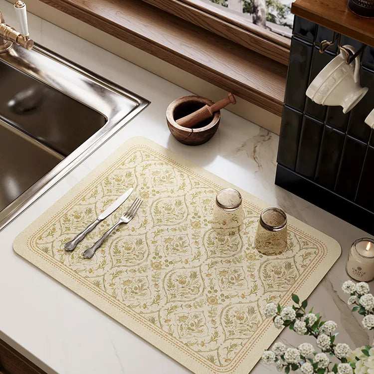 Dish Drying Mat Super Absorbent Counter Draining Mat