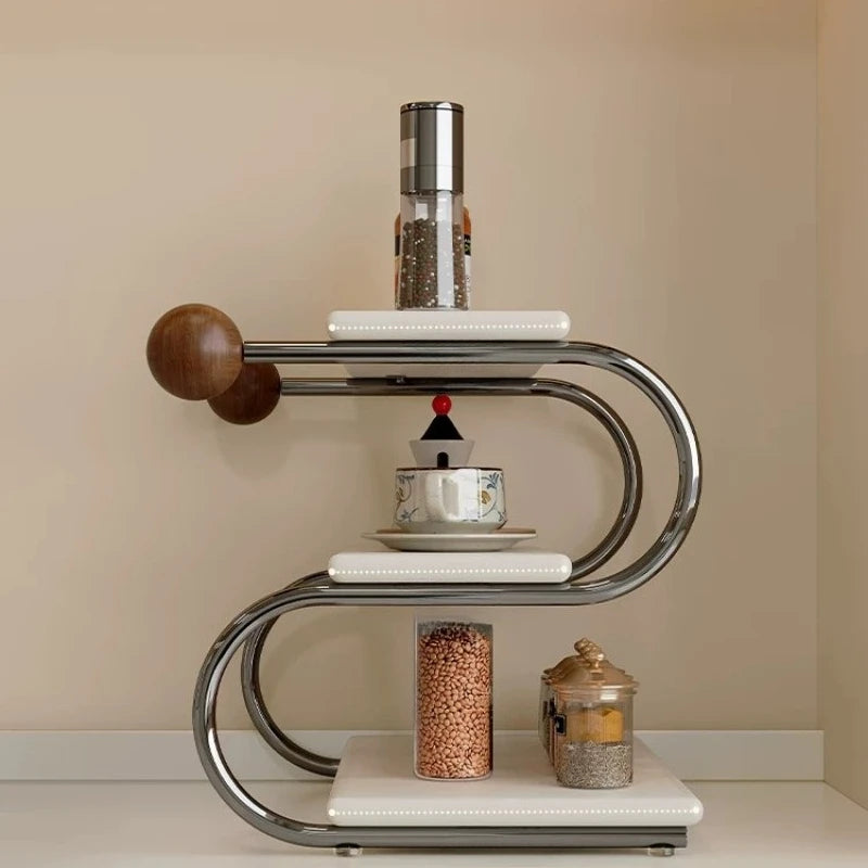 Spice Rack Trinket Shelf Display Wooden Stand Display