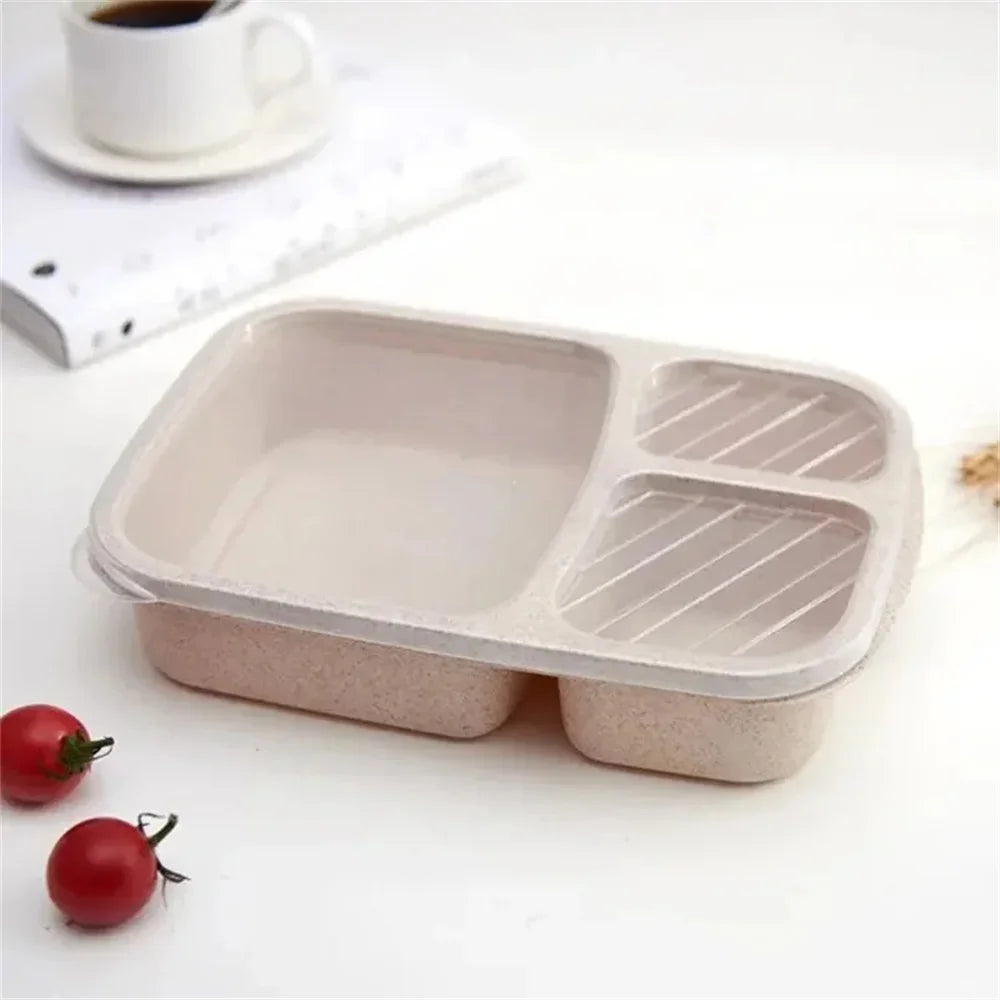 1/4pack Bento Lunch Box Compartment Food Storage Containers