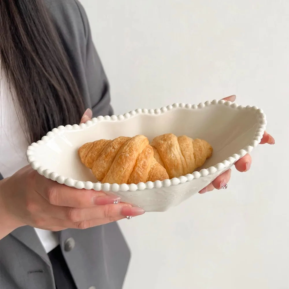 Ceramic Pearl Plates & Bowls - Practical Breakfast