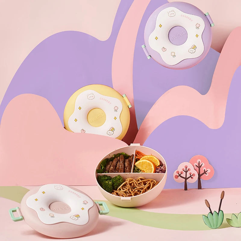 Lunch Box Kid School Child Snack Box Donut
