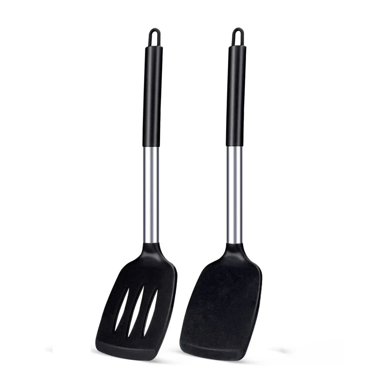1/2pcs Silicone Spatula Heat Resistant Nonstick Steak Spatula