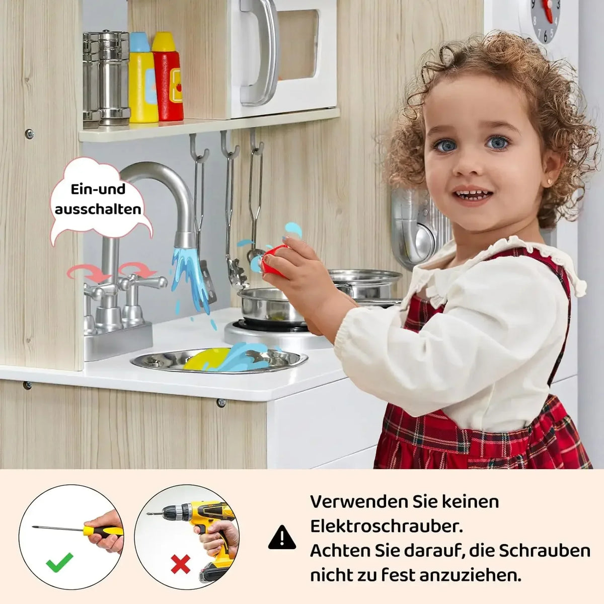 Wooden Play Pretend Play Lights Sounds Kids Ages
