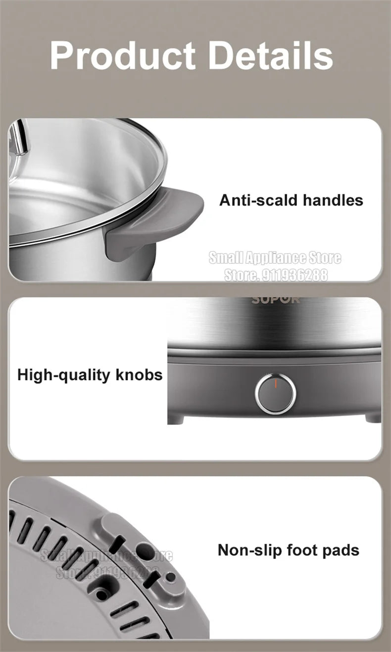 Supor 220v Multi Cookers Split Electric Pot 1-7