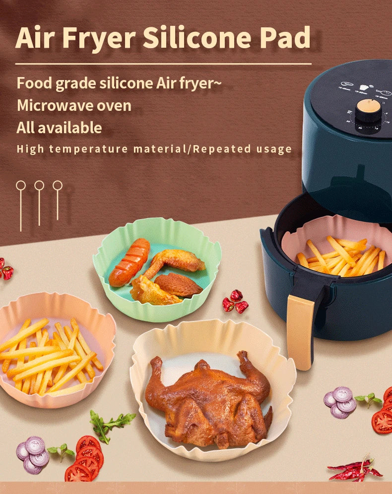 17cm Reusable Airfryer Pan Liner Silicone Air Fryers