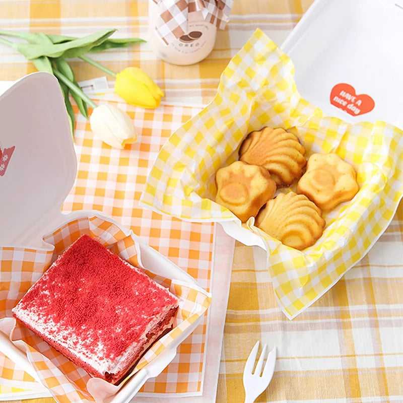 25/50pcs Oilpaper Wrapping Paper Bread Sandwich Burger Fries