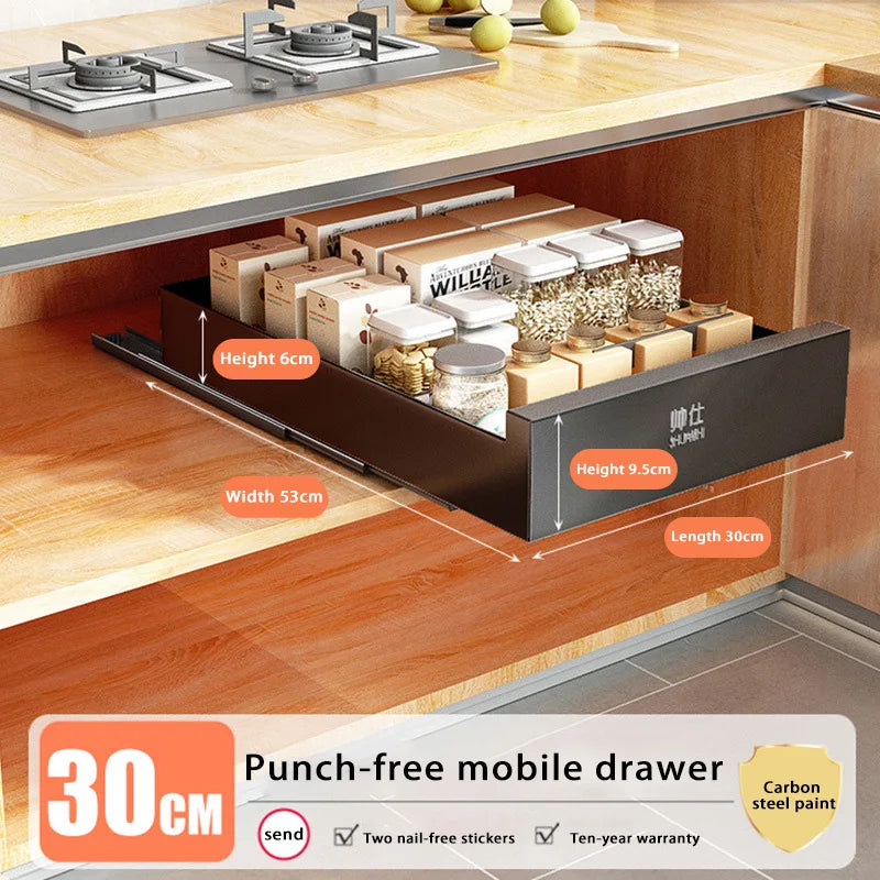 Under-Sink Cabinet Drawer Slide Pull-Out Draining Shelf