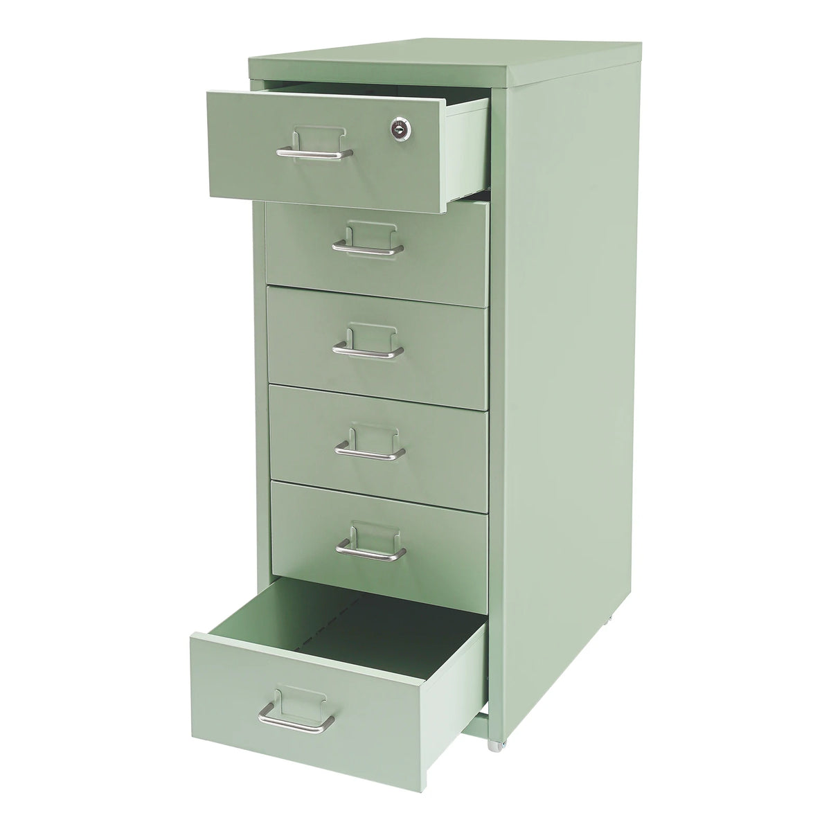 Lockable Rolling Metal File Cabinet 6-Drawer Office Document