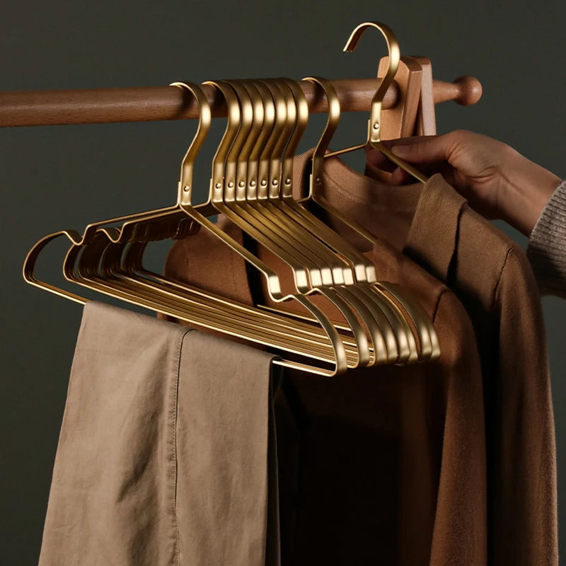 10pcs Matte Gold Hanger Clothes Horse Aluminum Alloy