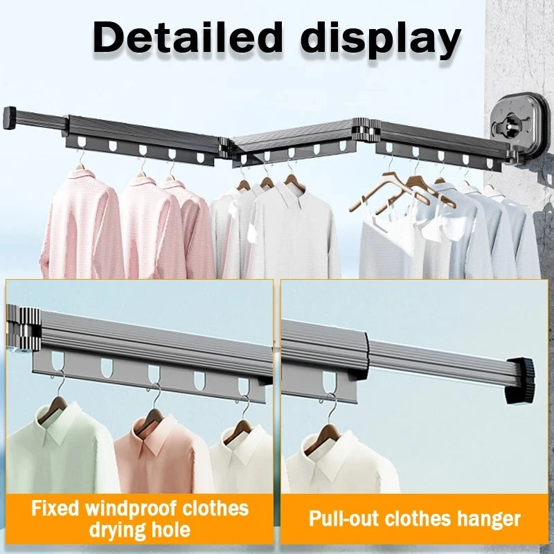 Foldable Clothes Drying Rack Non-Porous Suction Cup Stainless