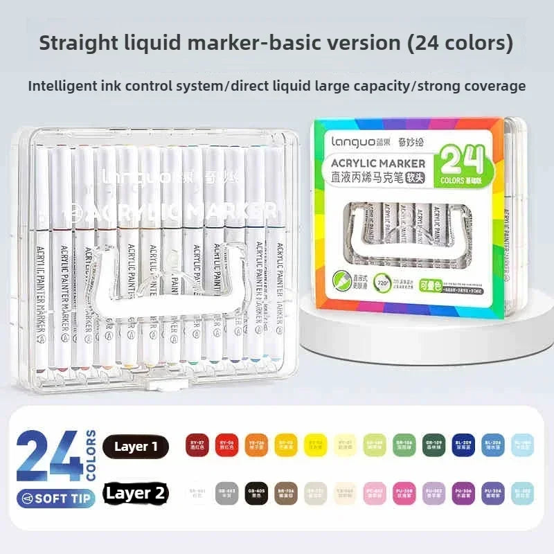 Languo 288/9 Colors Direct Liquid Acrylic Marker Soft