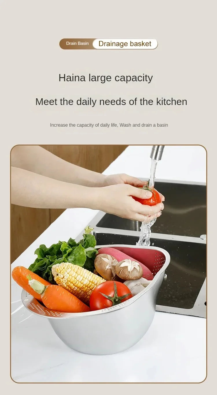 Rice Washer Strainer Bowl Stainless Steel 304 Rice