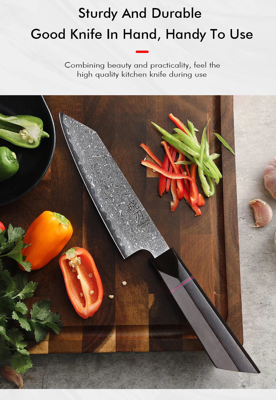 Utility Knife Damascus Professional Japanese Chef Knives Cut