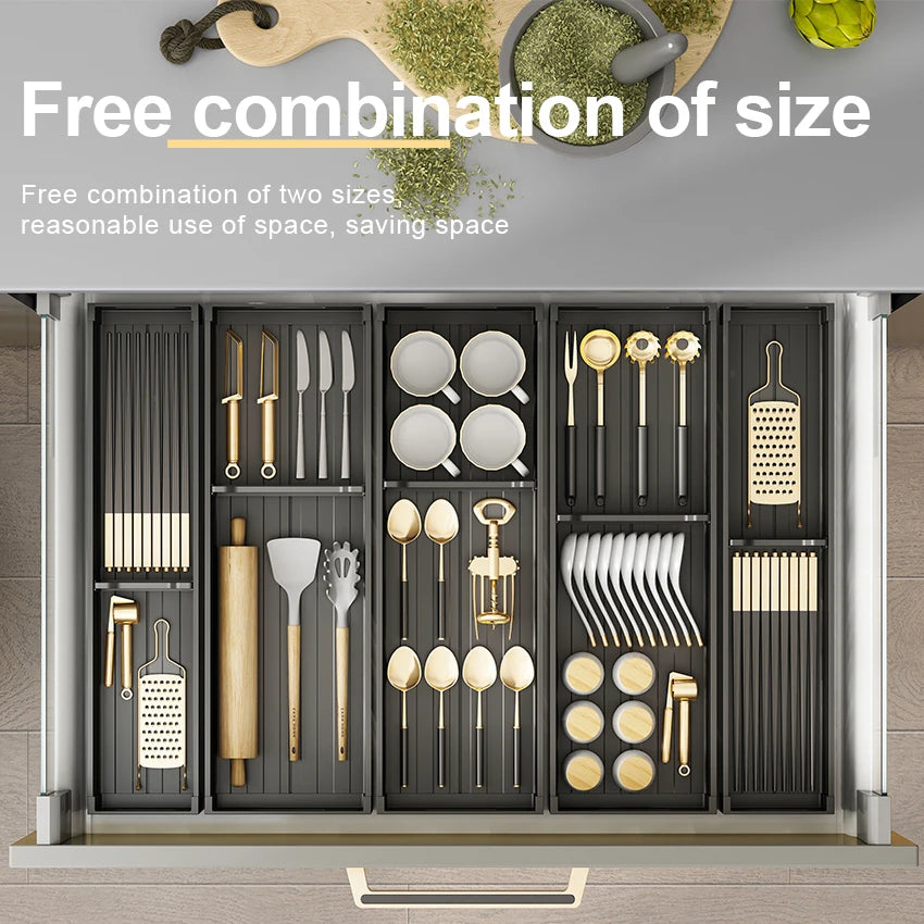 Adjustable Dish Rack Under Cabinet Drawer Spoon Chopsticks