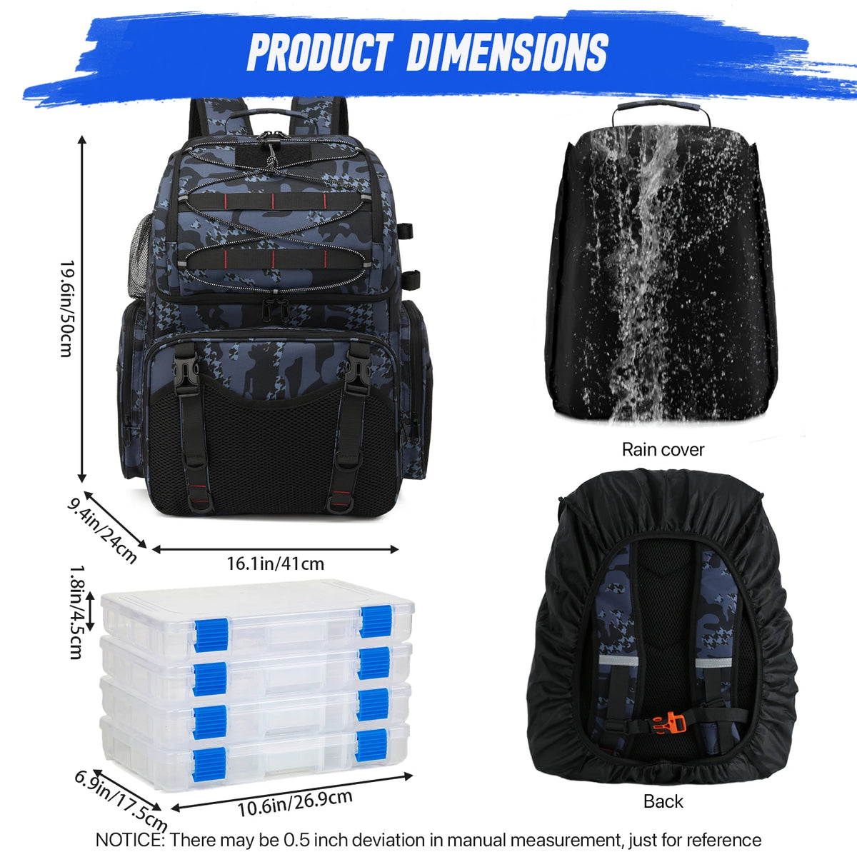 45l Fishing Backpack Cooler Fishing Tackle Storage Bag