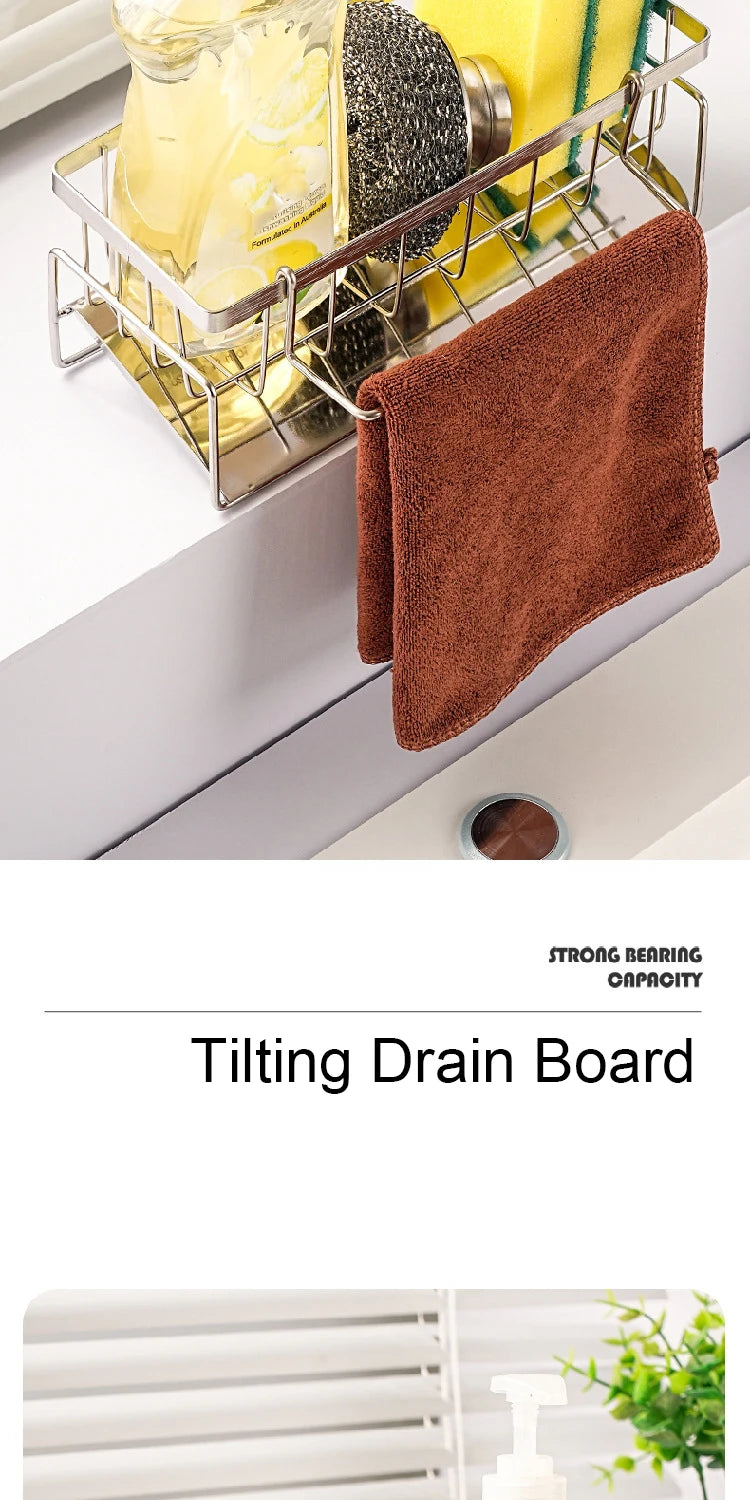 Sink Cleaning Storage Rack Stainless Steel Drain Rack