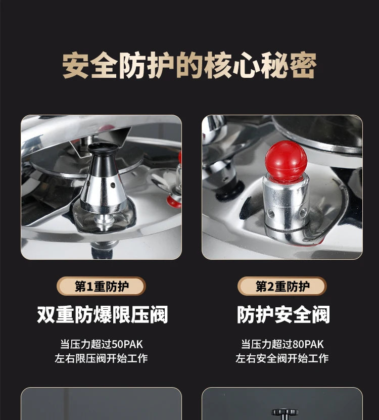 3-In-1 Safety Commercial Pressure Cooker Explosion-Proof Valve &