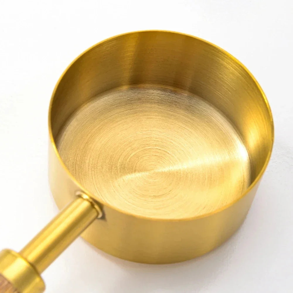 4/8pcs Stainless Steel Measuring Cups Spoons Wooden Handle