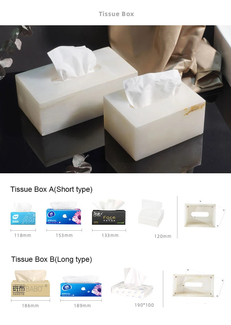 White Onyx Natural Marble Bathroom Luxury Soap Dispenser