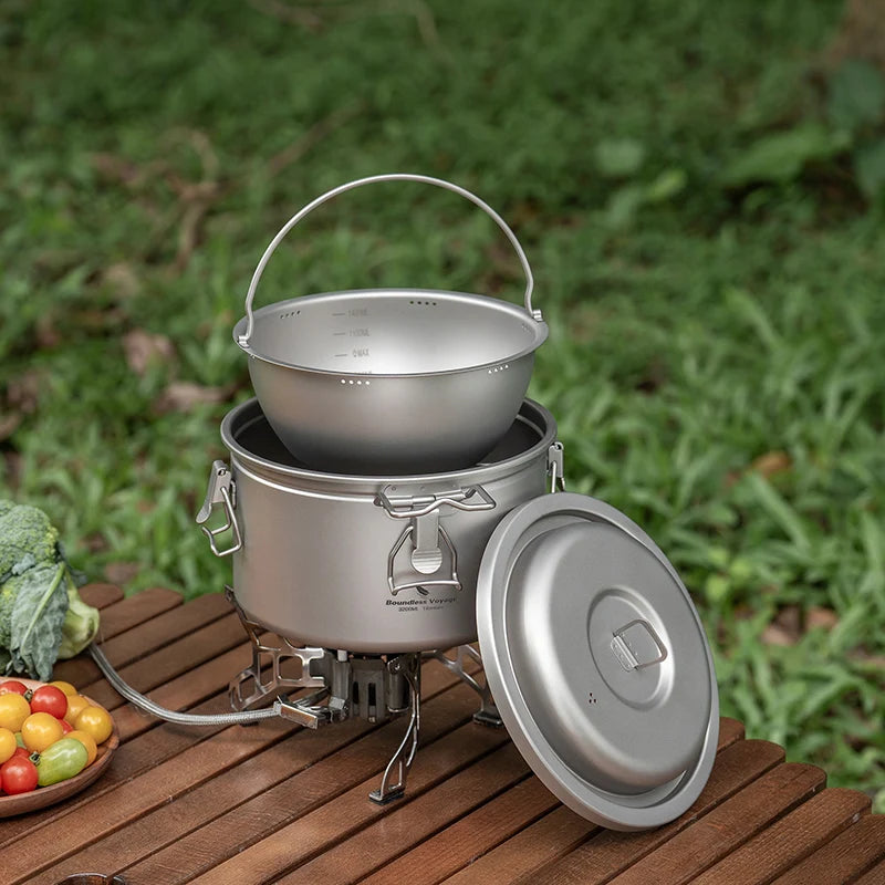 Boundless Voyage Titanium Camping Pot 2l Cooker Ultralight