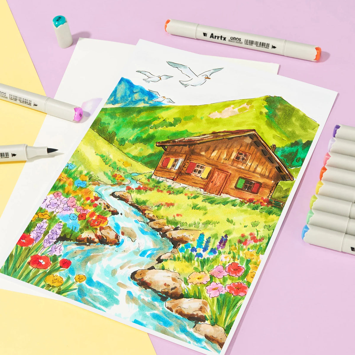 Arrtx Alcohol Markers 160 Color Brush Chisel Dual