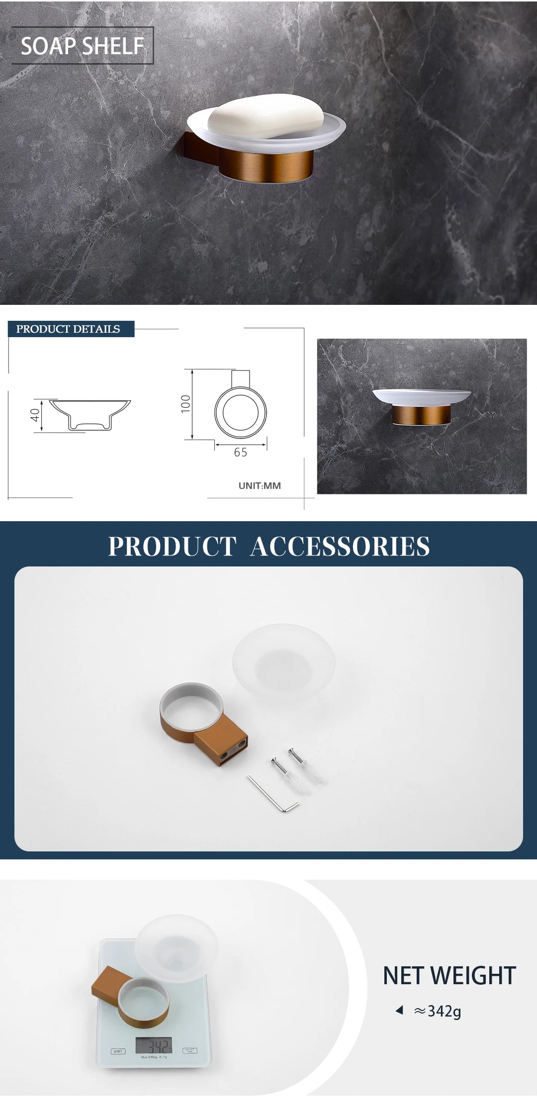 Brushed Rose Gold Toilet Paper Holder Towel Bar