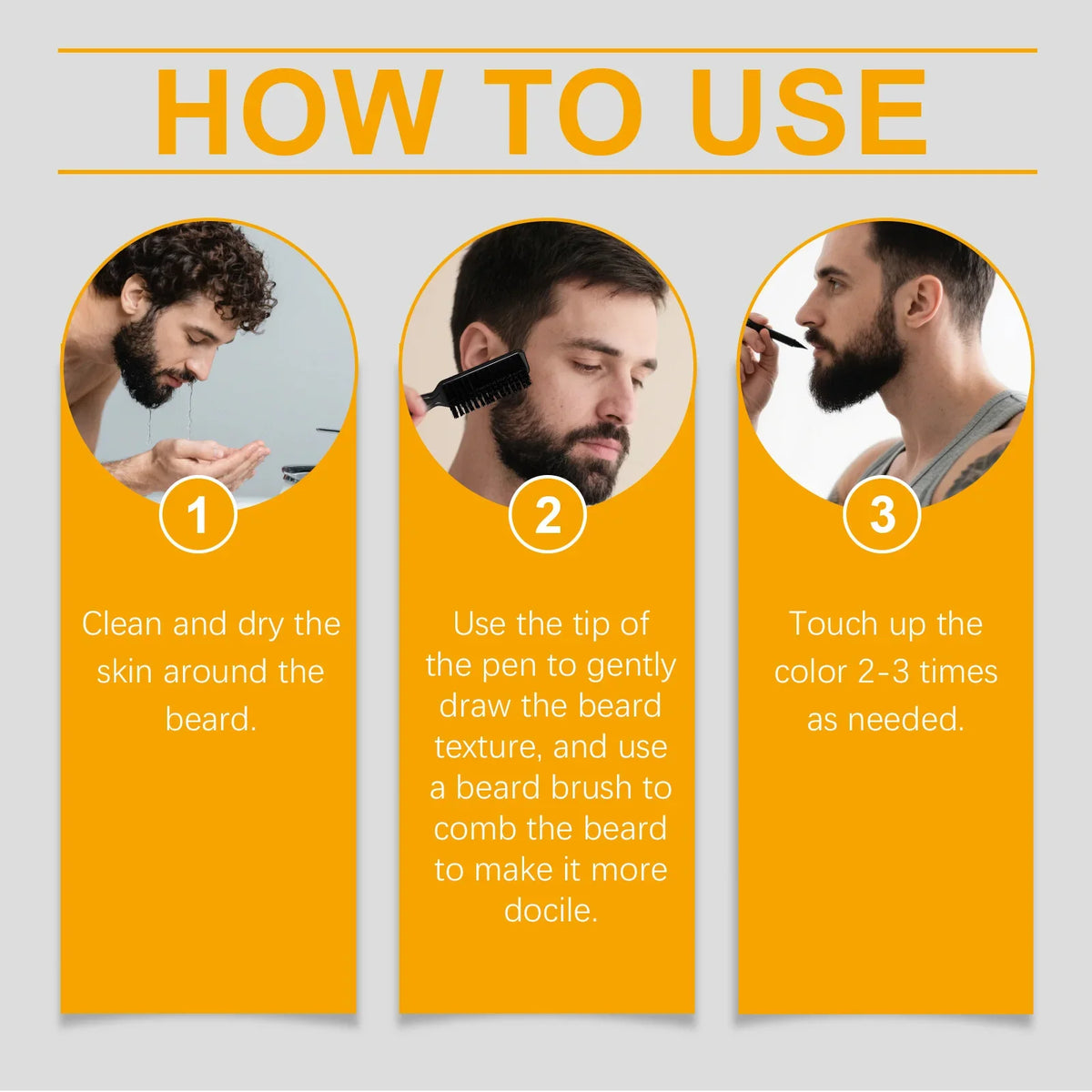 Instant Beard Filler Pen Brush Comb Disposable Waterproof
