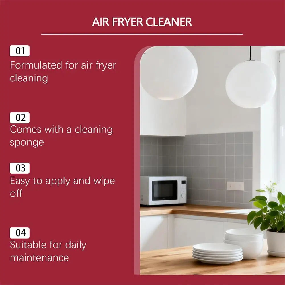 100ml Air Fryer Cleaner Spray Cleaning Sponge Removes