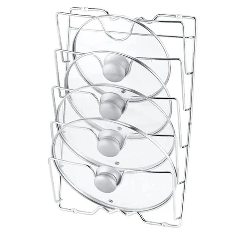 1pcs Stainless Steel Pot Lid Shelf Organizer Pan