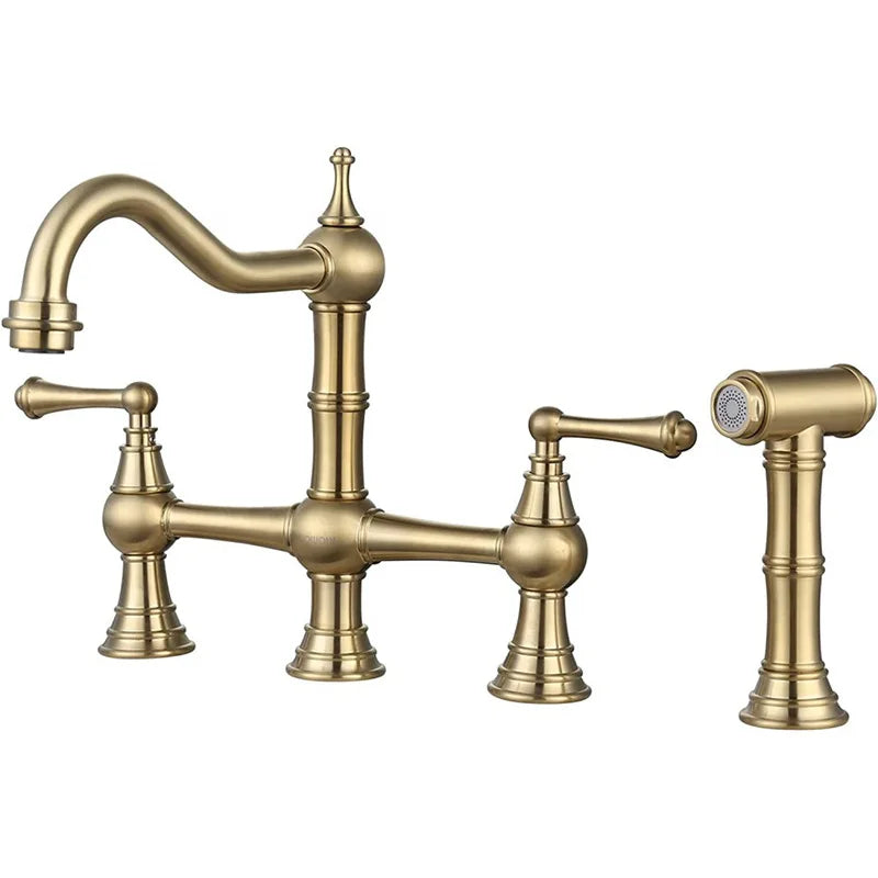 Basin Faucet Cold Faucet Brass Double-Handle Swivel Sink