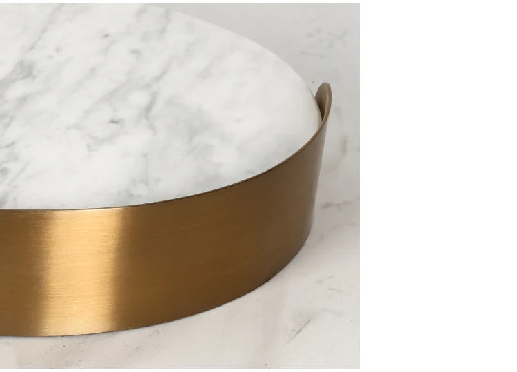 Scandinavian Decorative Natural Marble Tray Bathroom Luxury