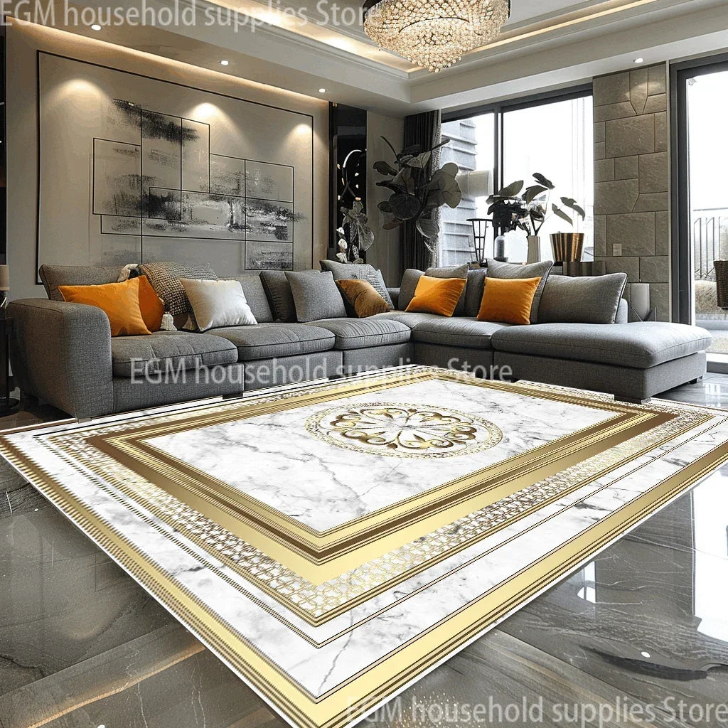European Style Luxury Large Rugs Living Room Black