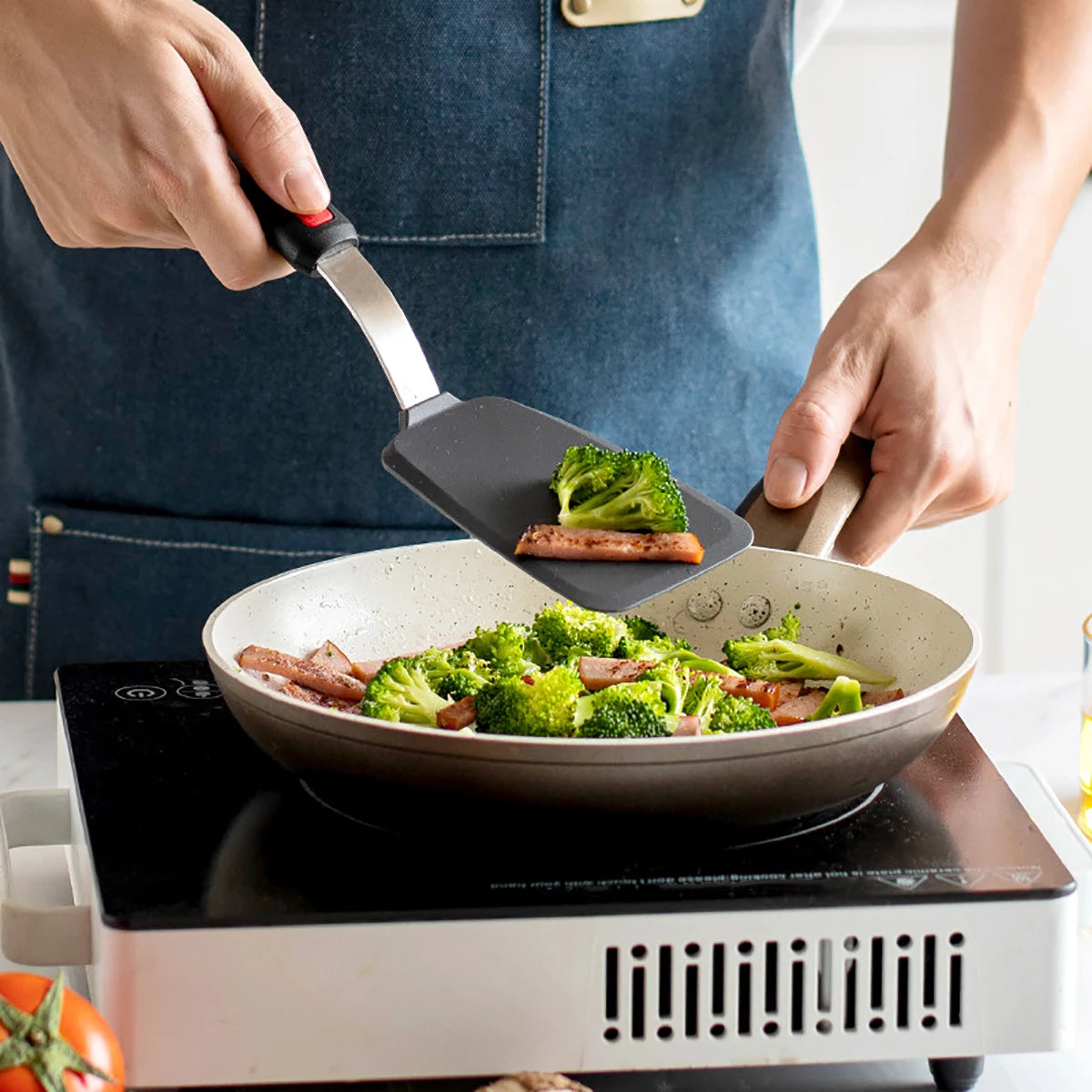Fried Fish Steak Spatula Cooking Stainless Steel Silicone