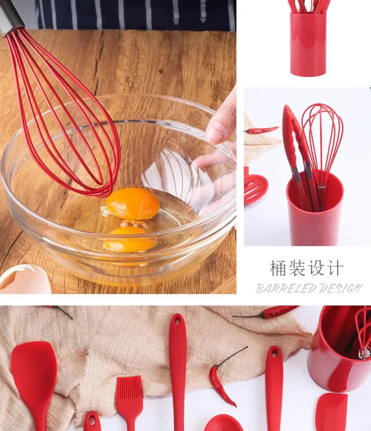 1pcs Silicone Utensils Non-Stick Kitchenware Cooking Bbq Spoon