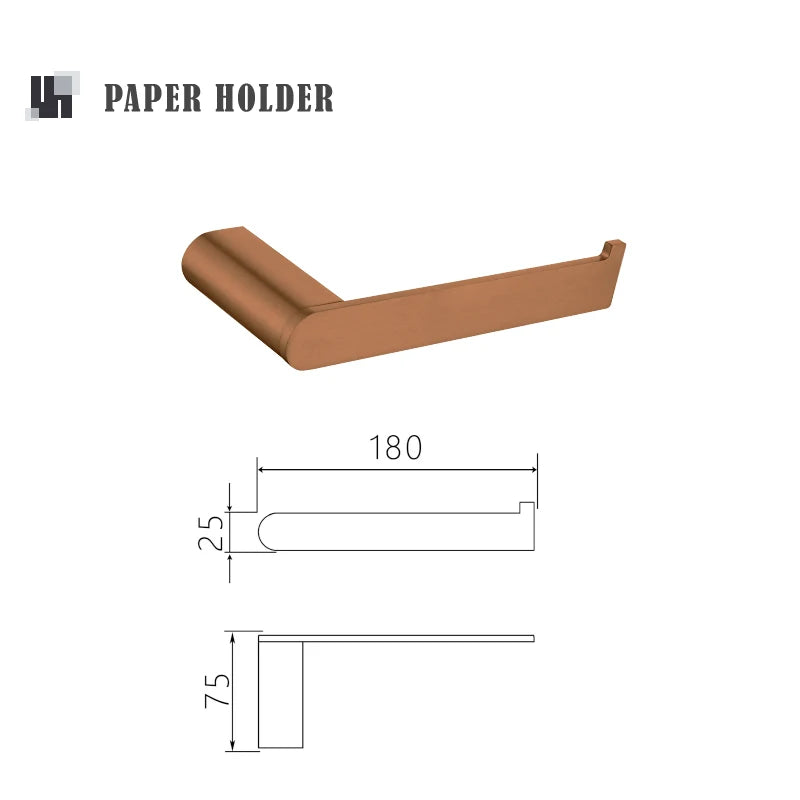 Brushed Rose Gold Toilet Paper Holder Towel Bar