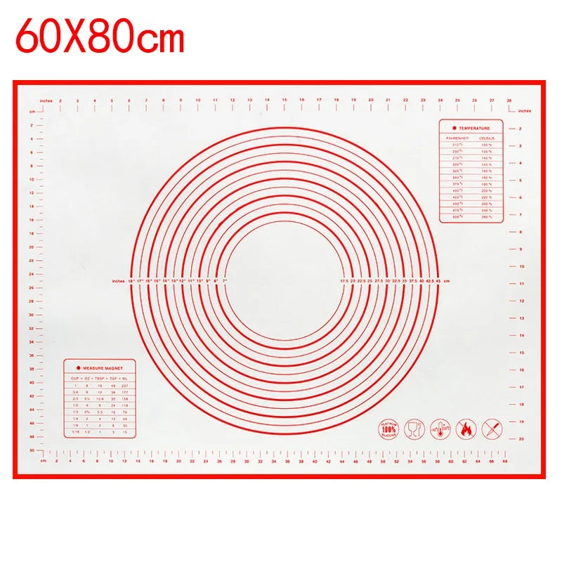 Oversize 80/70/60cm Silicone Baking Mat Pastry Rolling Kneading