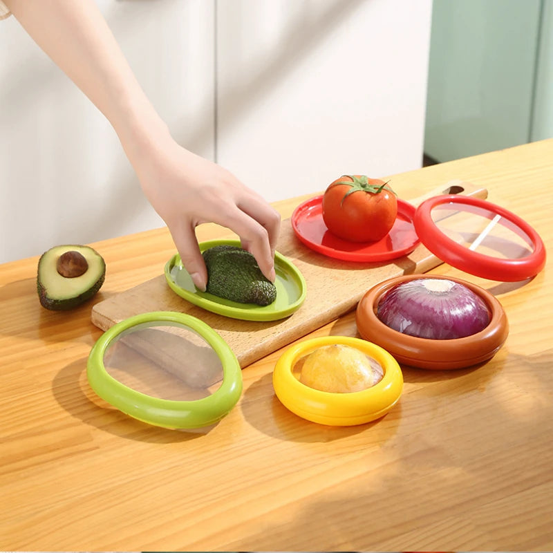 1pc/4pc Silicone Fruit Vegetable Fresh-Keeping Box Food Storage