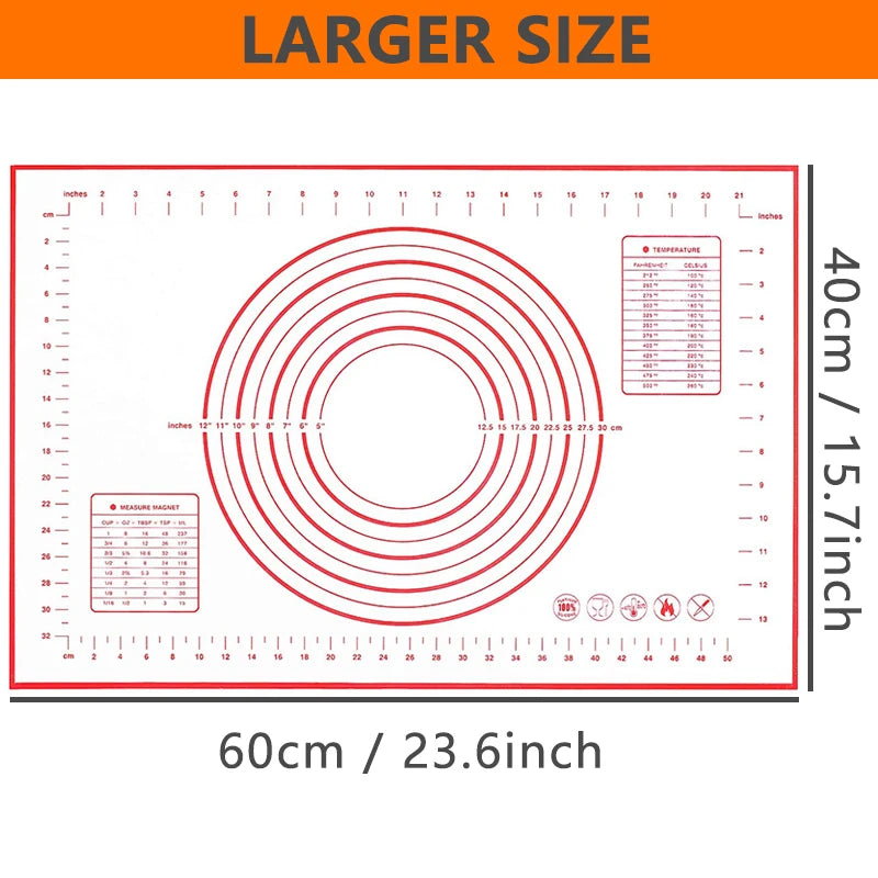 Lager Silicone Pastry Mat Rolling Dough Measurement Thick