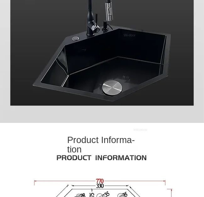 Diamond Shaped Sinks Stainless Steel Creative Corner Dish