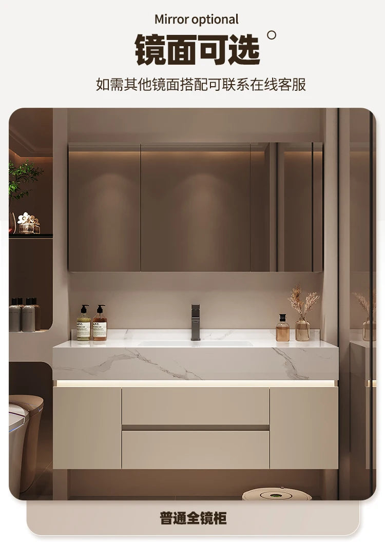 Partitions Storage Bathroom Cabinet Organizer Mirror Wall Shelves