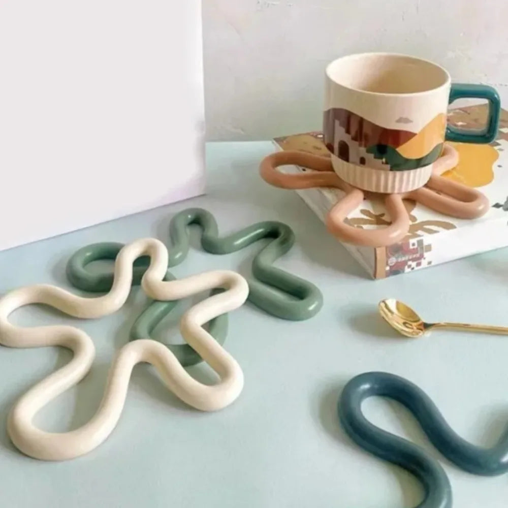 Geometrical Heat Resistant Silicone Mat Drink Cup Coasters