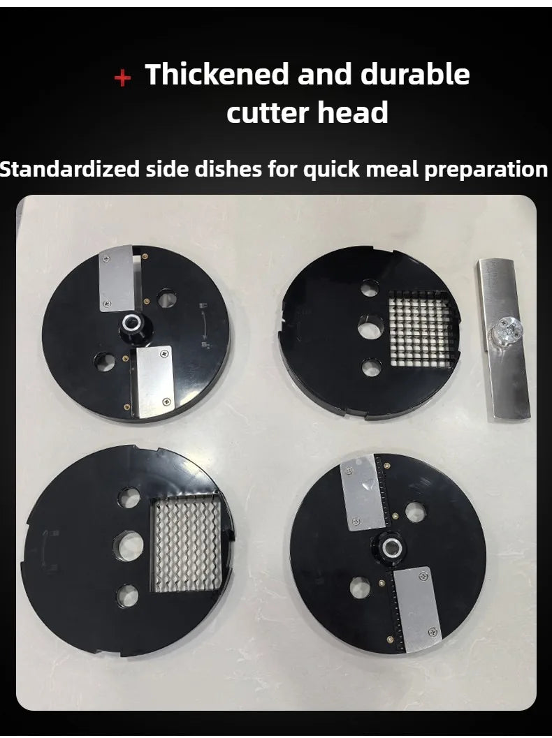Commercial Double Spout Vegetable Cutter In Dicing Shredding