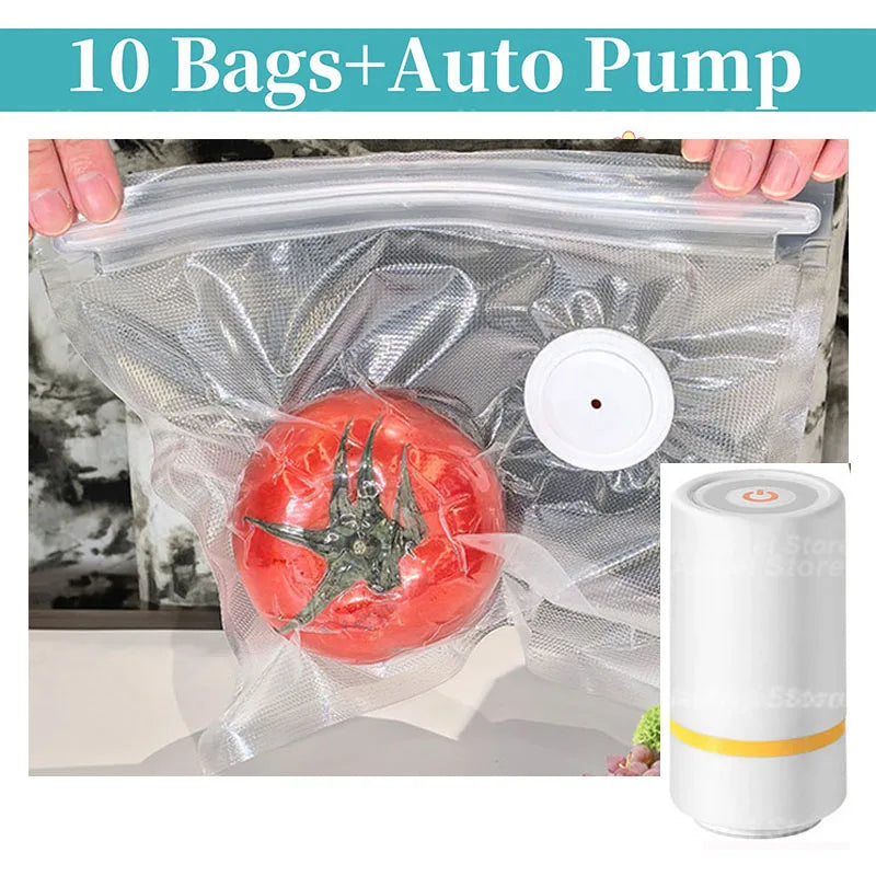 Upgraded Version Vacuum Food Storage Bag Zipper Bag