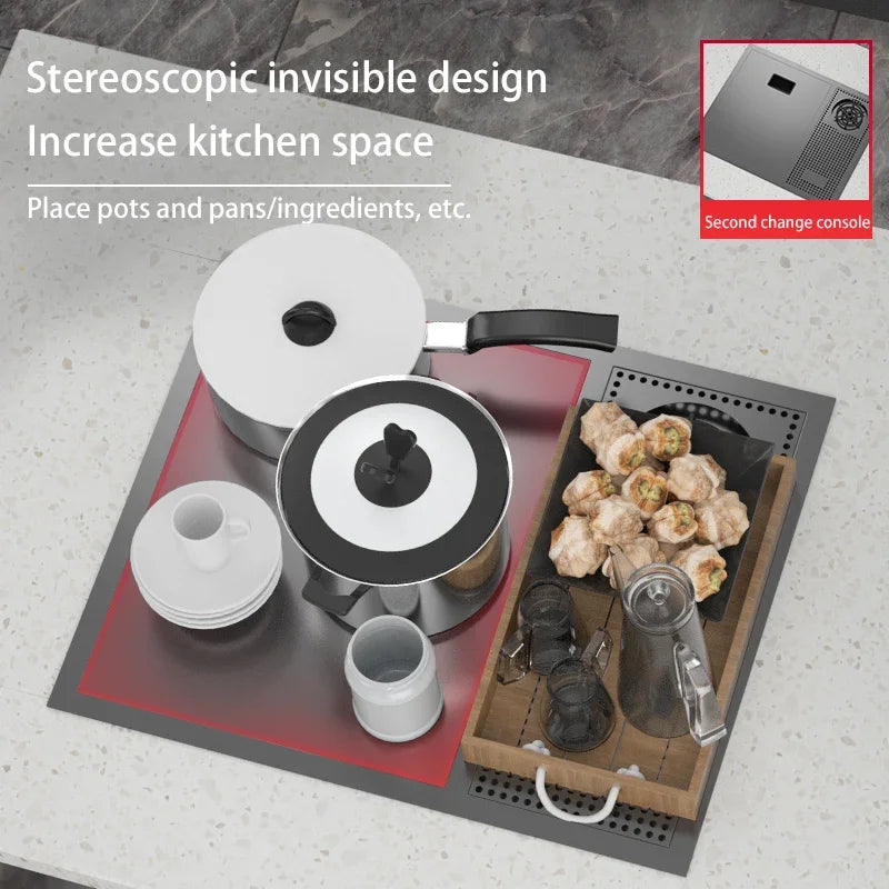 Hidden Cup Washer Nano 304 Stainless Steel Sink