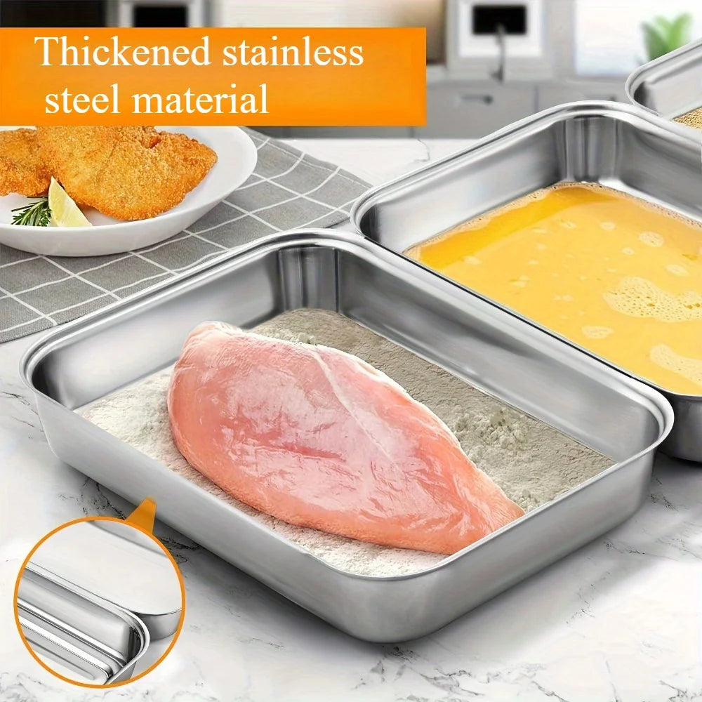 3pcs Stainless Steel Food Containers - Leakproof &