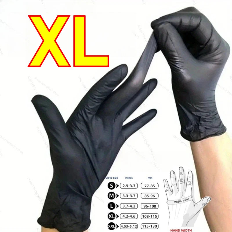 Disposable Gloves Black Nitrile Gloves Durable Cooking Tattoo