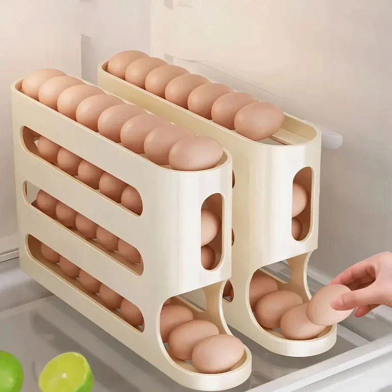 2-3 Tier Rolling Egg Storage Container Refrigerator Holds